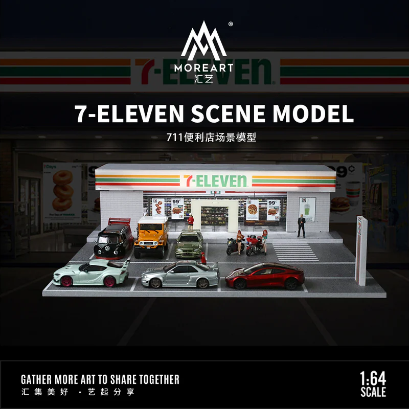 MoreArt 7-Eleven Scene Model with LED Lighting