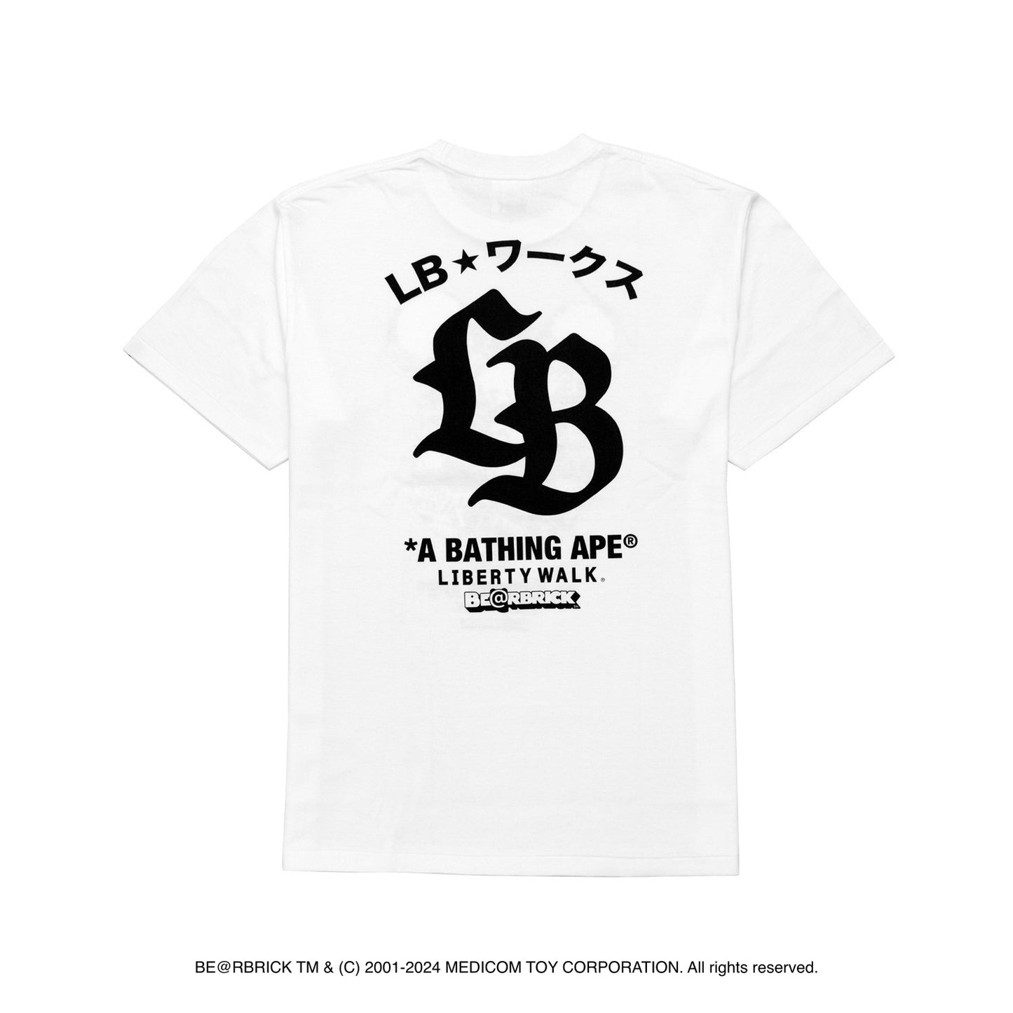 Liberty Walk x Bape x MEDICOM TOY Bear T-Shirt (White) (Tokyo Auto Salon 2025 Exclusive)
