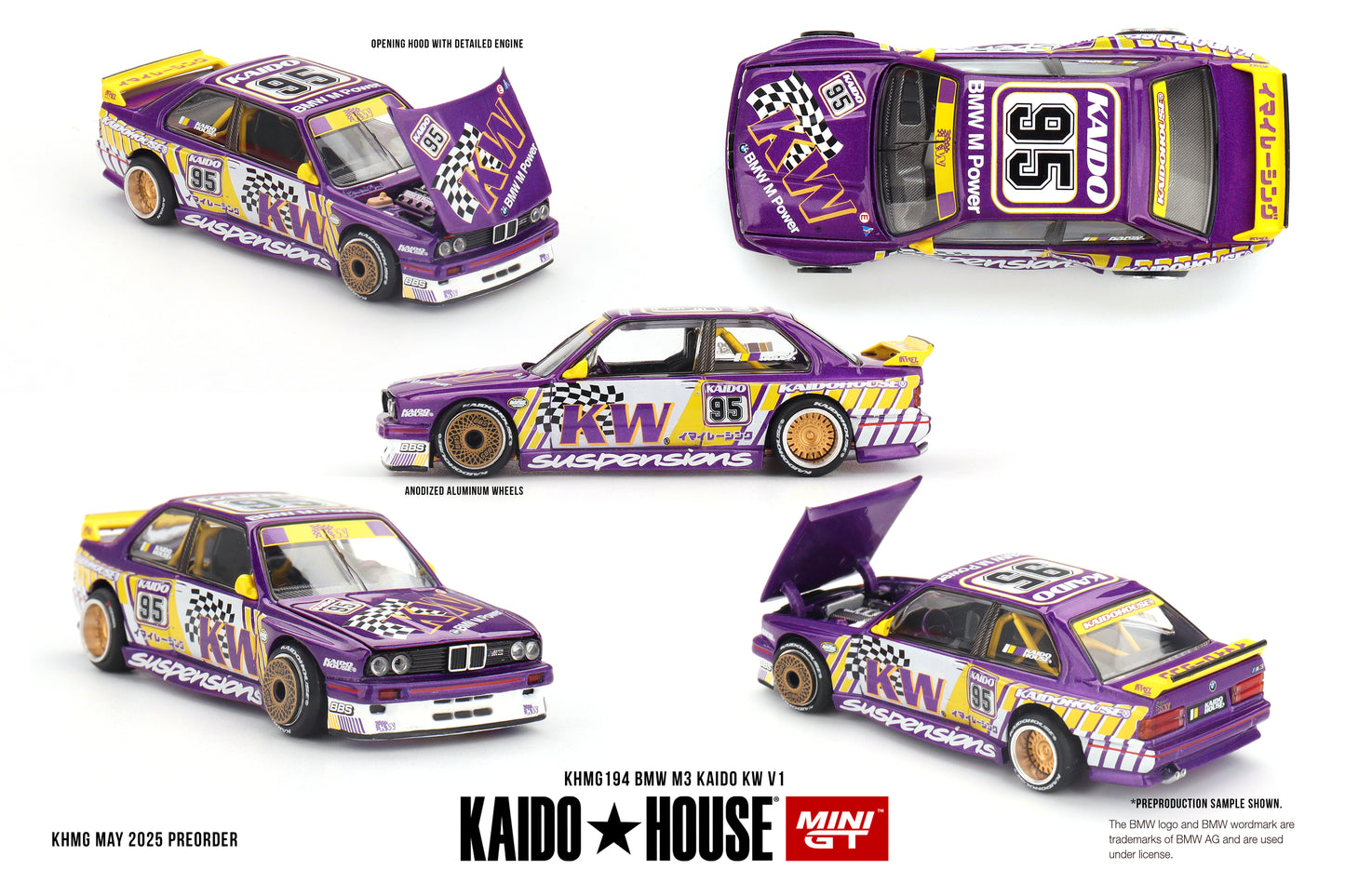 1/64 MiniGT x Kaido House BMW M3 Kaido KW V1 (KHMG194) (Chance of Chase Car)