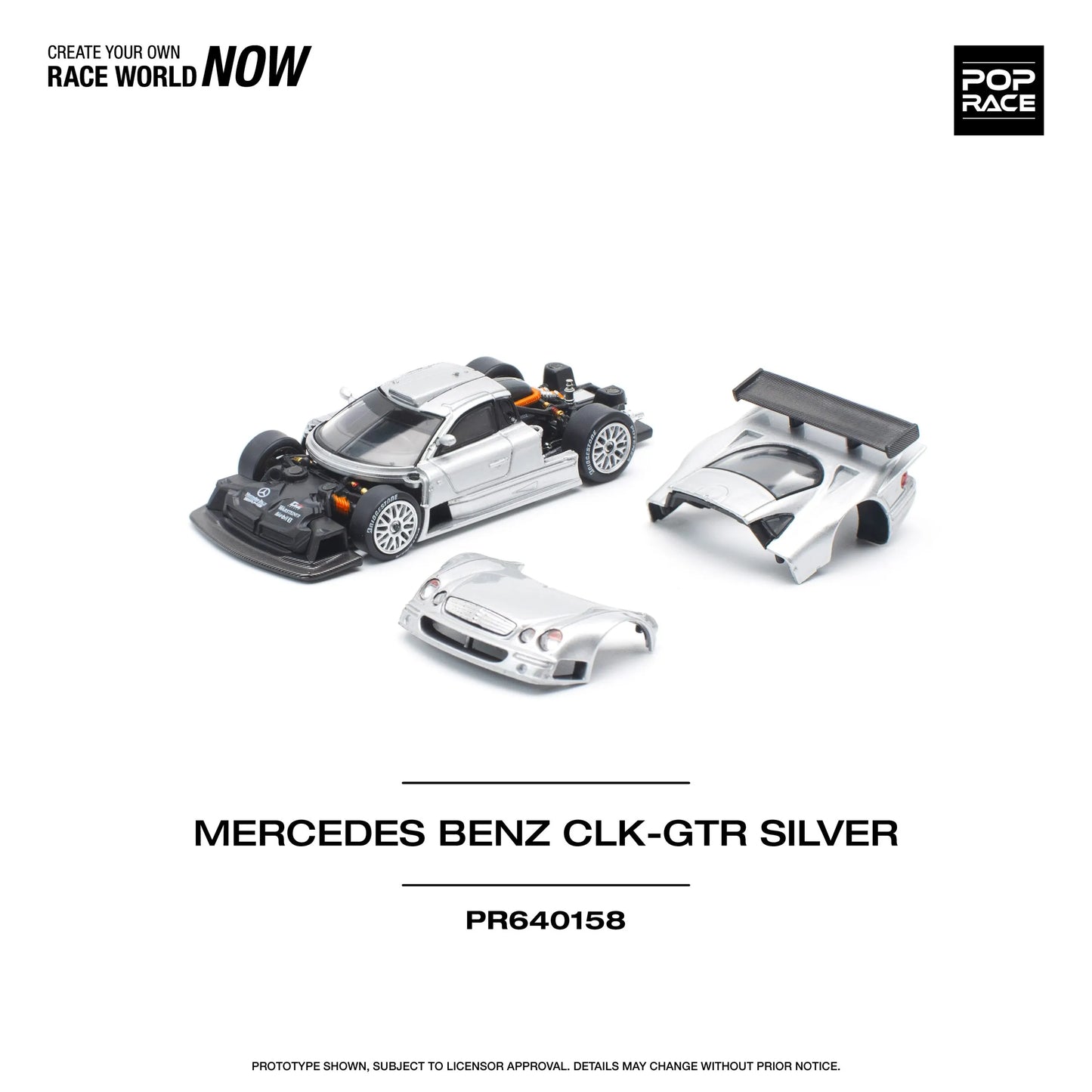 1/64 Pop Race CLK-GTR (Silver) (PR64-158)