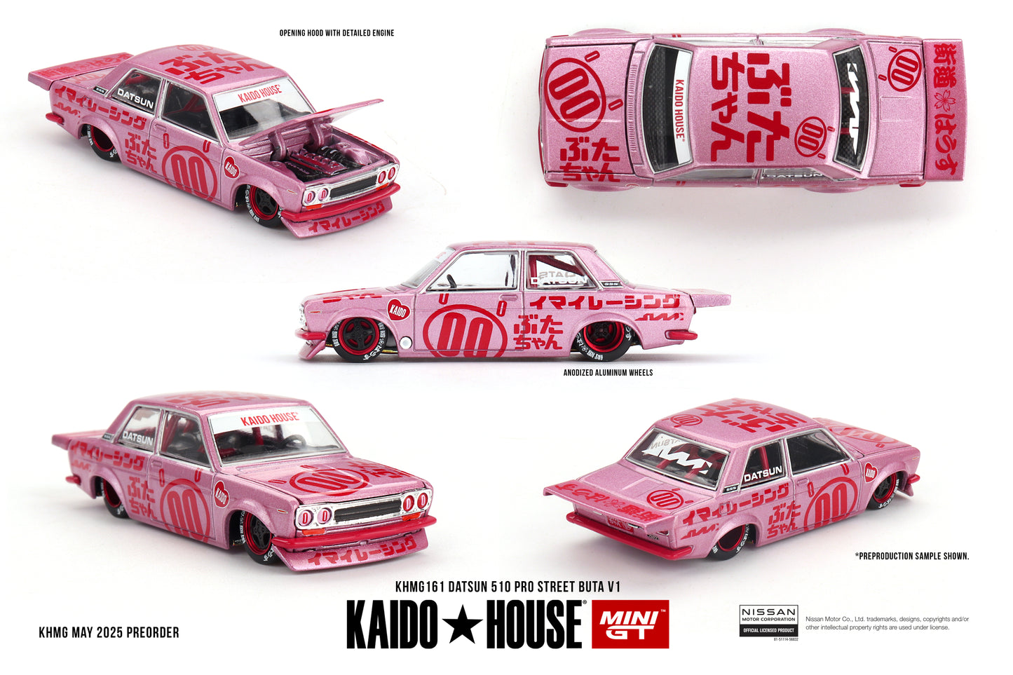 1/64 MiniGT x Kaido House Datsun 510 Pro Street Buta V1 (KHMG161) (Chance of Chase Car)