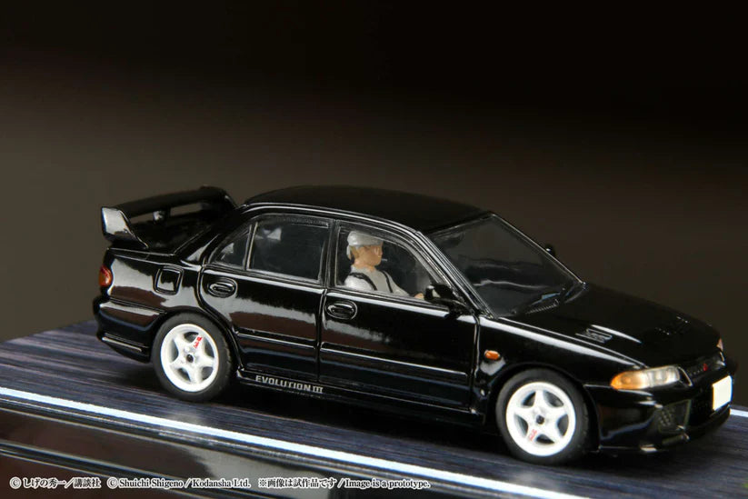 1/64 Hobby Japan Mitsubishi Lancer RS Evolution III (INITIAL D) With Kyoichi Sudo Figure (Black)