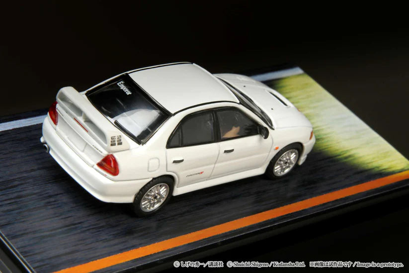 1/64 Hobby Japan Mitsubishi Lancer RS Evolution Ⅳ (INITIAL D) With Seiji Iwaki Figure (White)