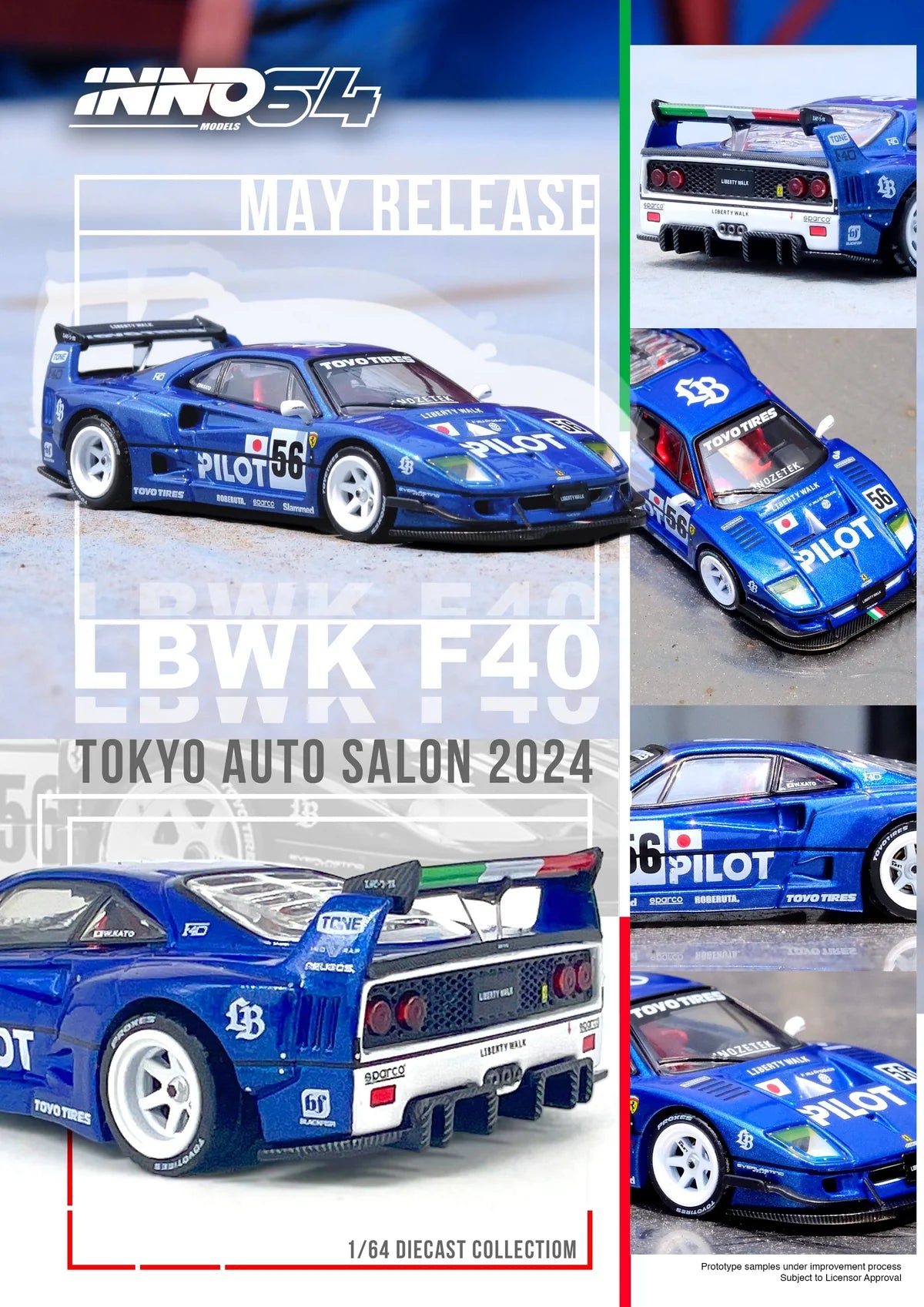 1/64 Inno64 LBWK (F40) Tokyo Auto Salon 2024 (Blue)
