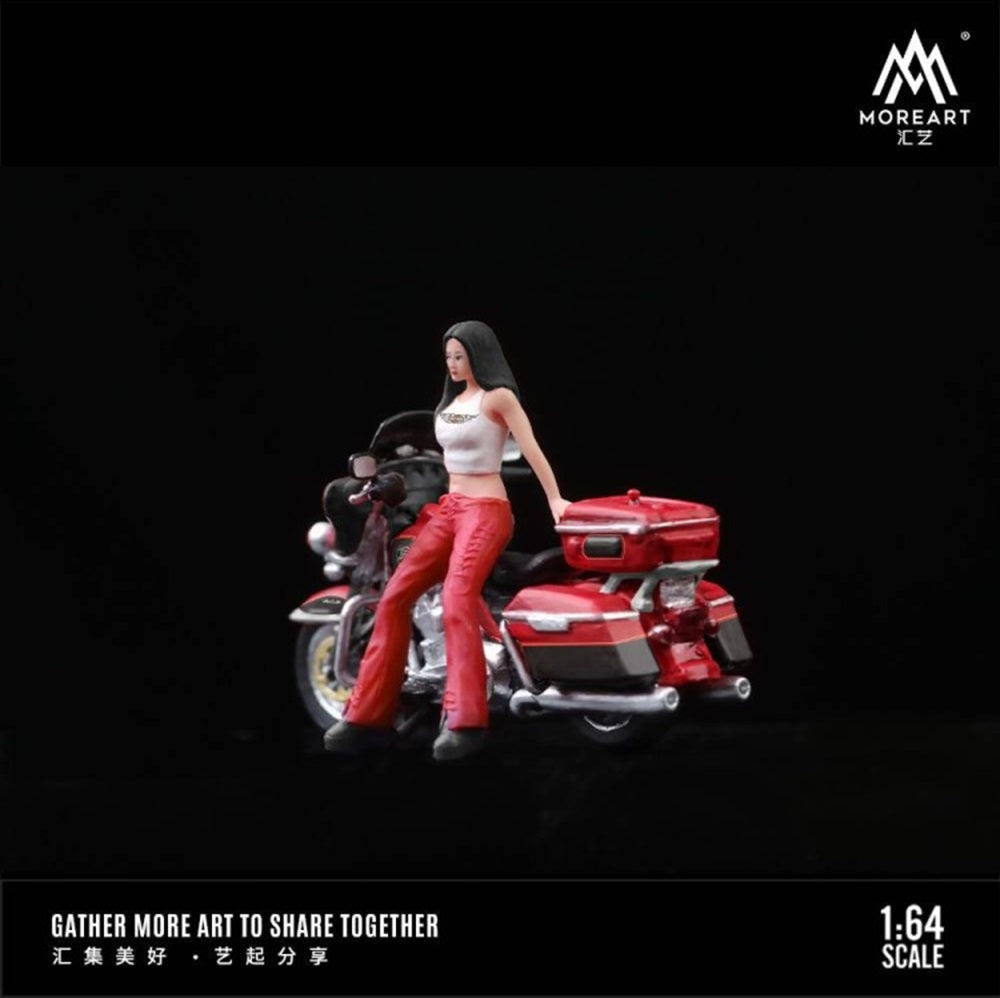 1/64 MoreArt Harley Cruise Motorcycle Girls Resin Doll Model