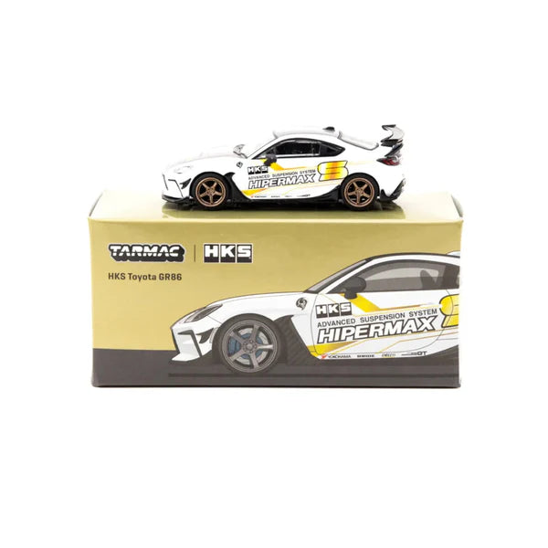 1/64 Tarmac Works HKS Toyota GR86 (White) (Chance of Chase Car)