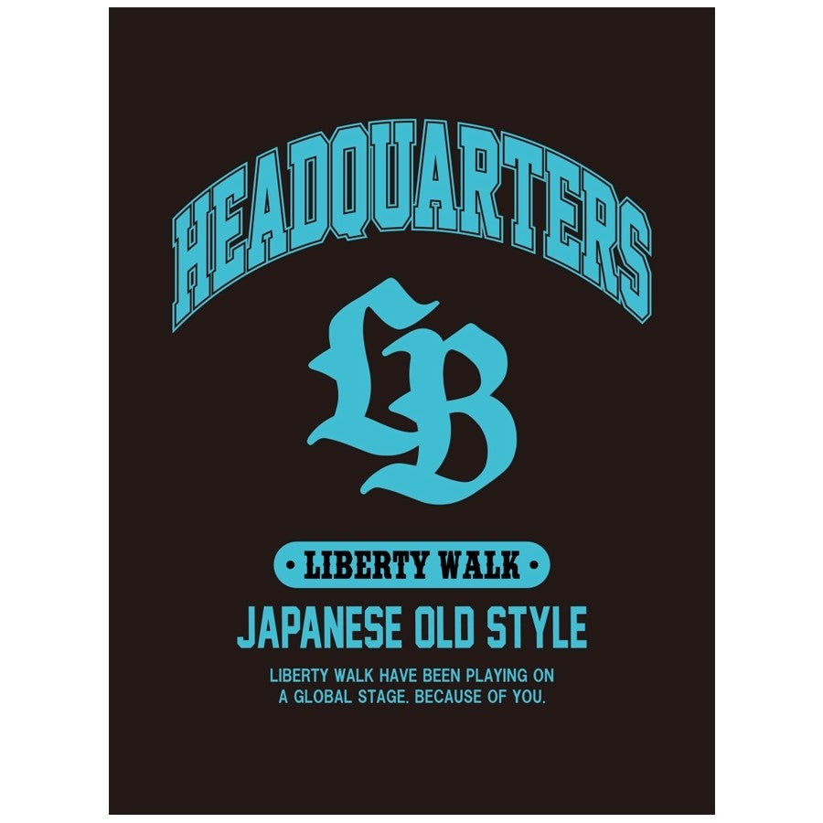 Liberty Walk HQ Logo Black x Sky Blue Sticker (Nagoya Exclusive)