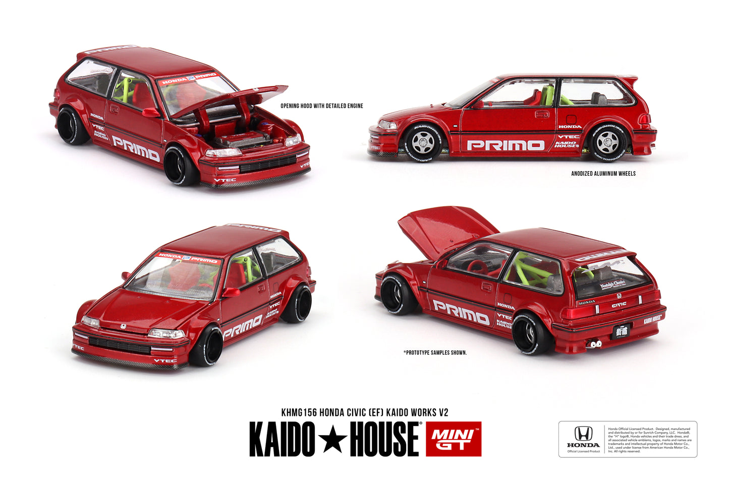 1/64 MiniGT x Kaido House Honda Civic (EF) KAIDO WORKS V2 (KHMG156) (Chance of Chase Car)