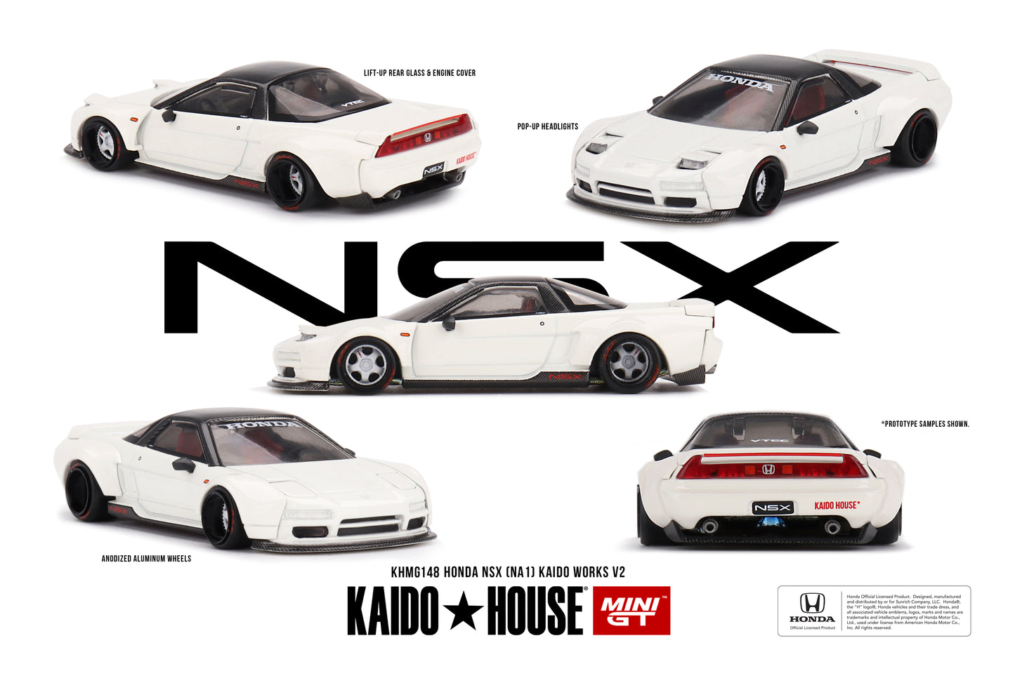 1/64 MiniGT x Kaido House Honda NSX (NA1) Kaido WORKS V2 (KHMG148) (Chance of Chase Car)