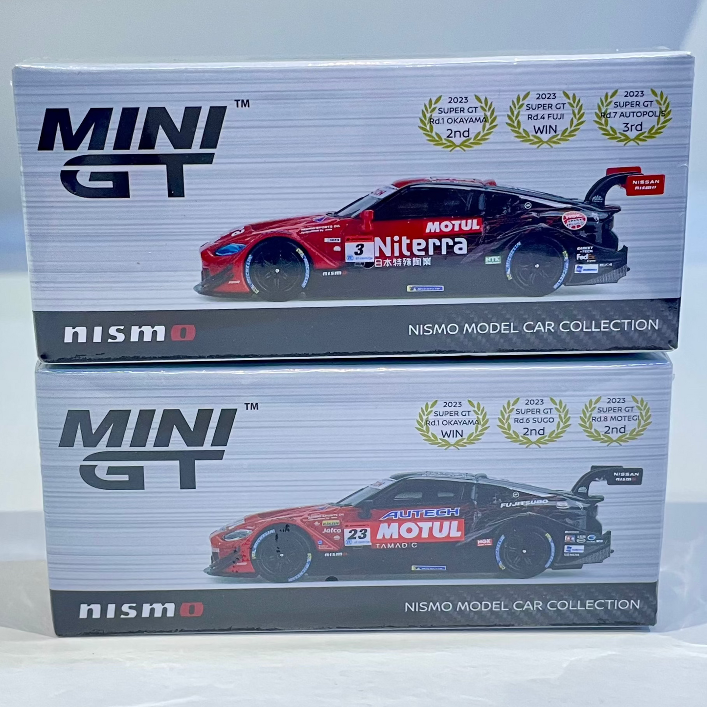1/64 MiniGT Nissan Niterra Motul + Motul Autech Z GT500 Super GT (Nismo Festival Exclusive)