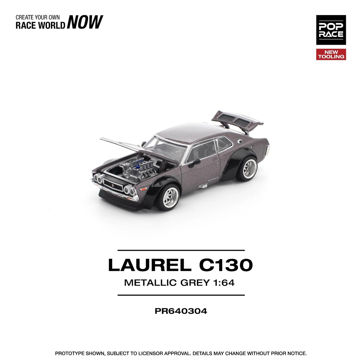 1/64 Pop Race Laurel C130 (Metallic Grey) (PR64-304)