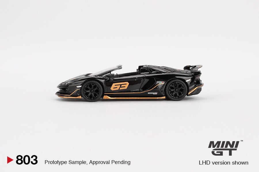 1/64 Lamborghini Aventador SVJ 63 Roadster Nero Aldebaran (MGT00803)