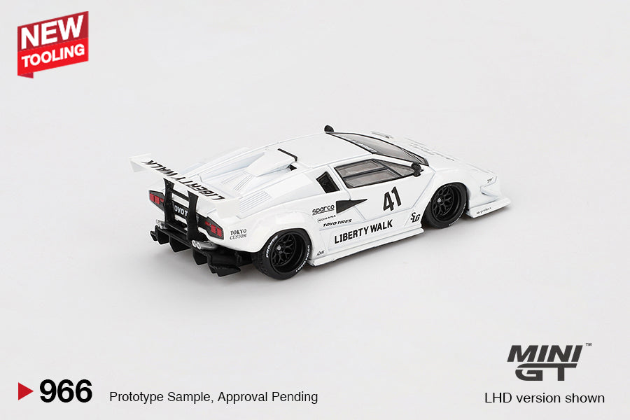 1/64 MiniGT Lamborghini Countach LB-WORKS (White 2024 Tokyo Auto Salon) (MGT00966)