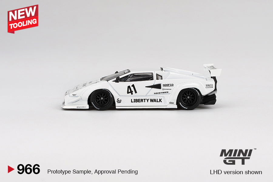 1/64 MiniGT Lamborghini Countach LB-WORKS (White 2024 Tokyo Auto Salon) (MGT00966)