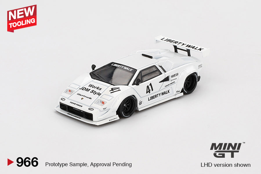 1/64 MiniGT Lamborghini Countach LB-WORKS (White 2024 Tokyo Auto Salon) (MGT00966)