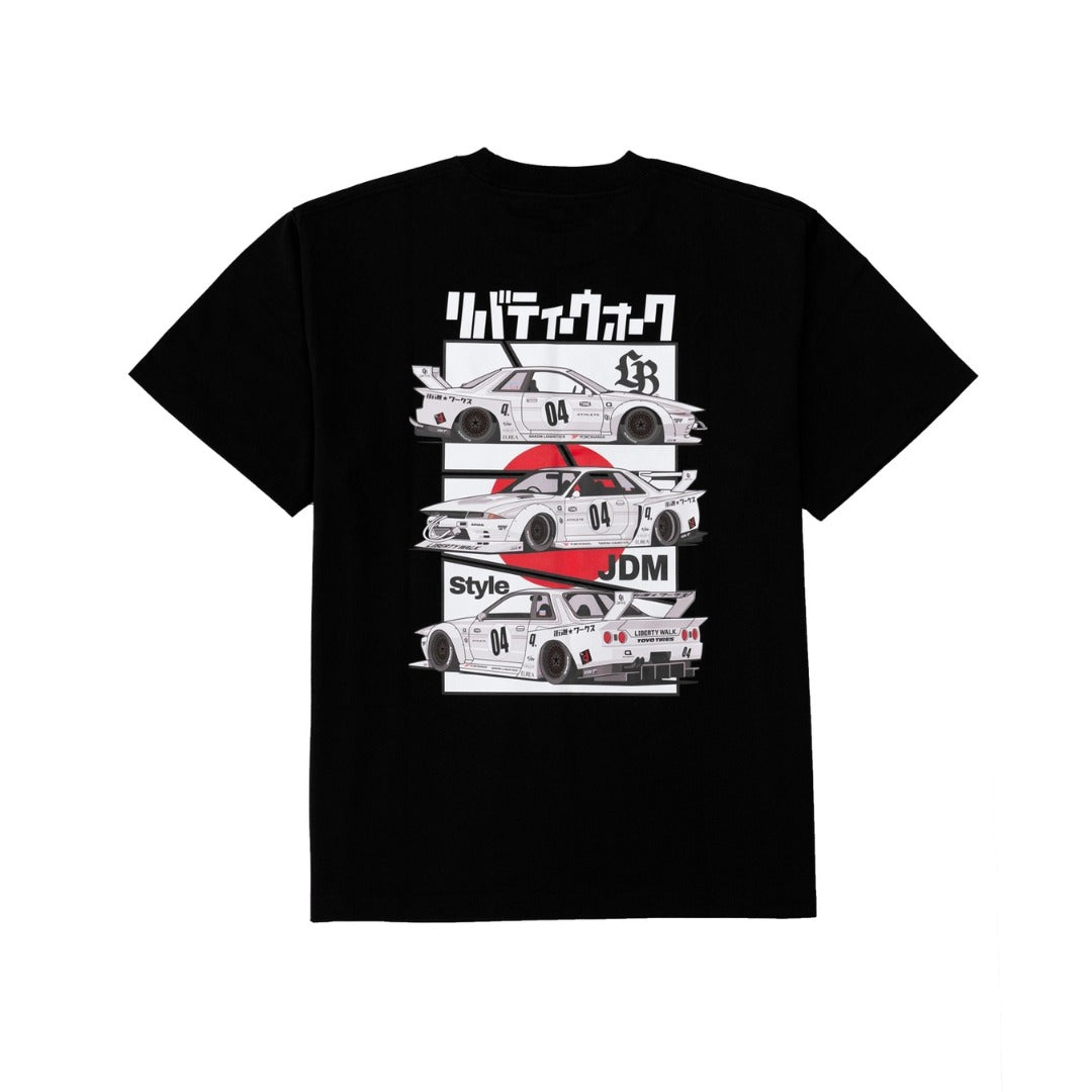 Liberty Walk Panel Layout R32 Tee Black (Osaka Auto Messe 2025 Exclusive)