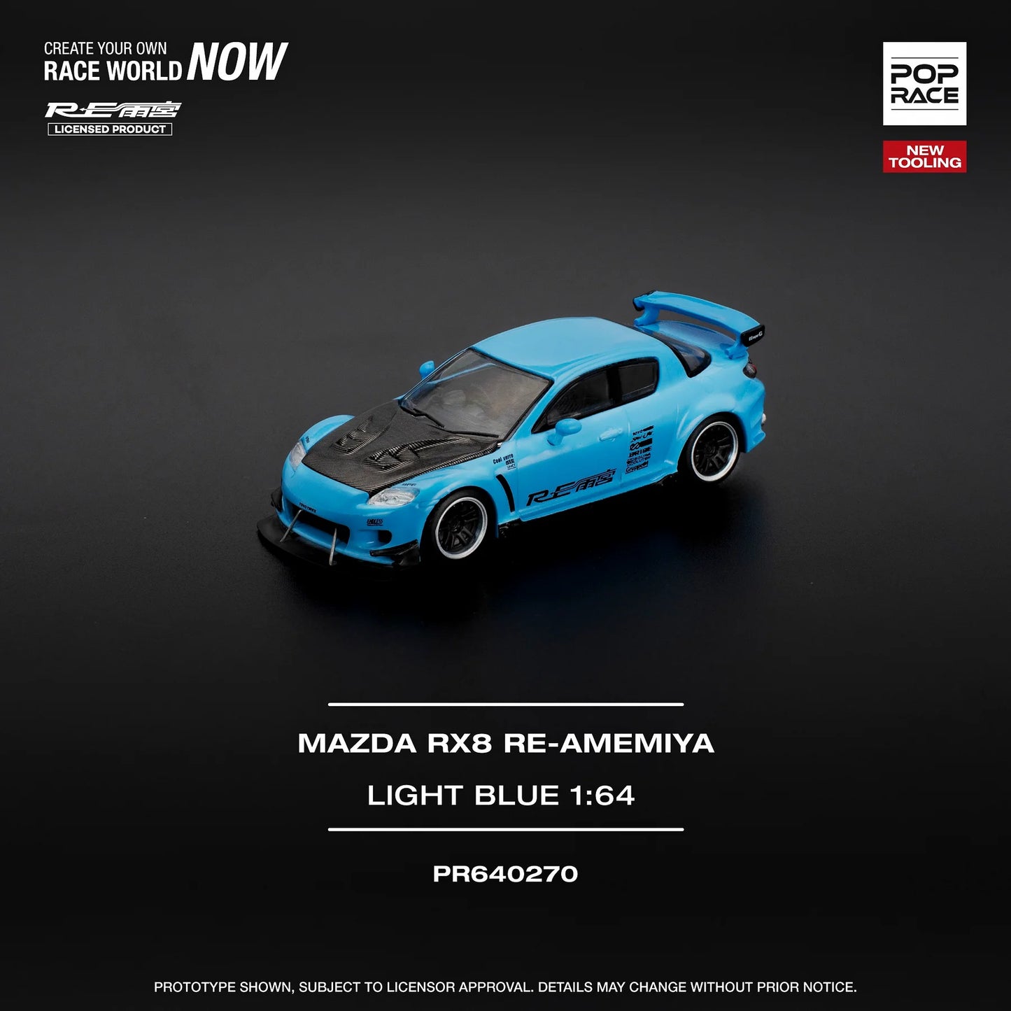 1/64 Pop Race Mazda RX-8 Re-Amemiya (Light Blue) (PR64-270)