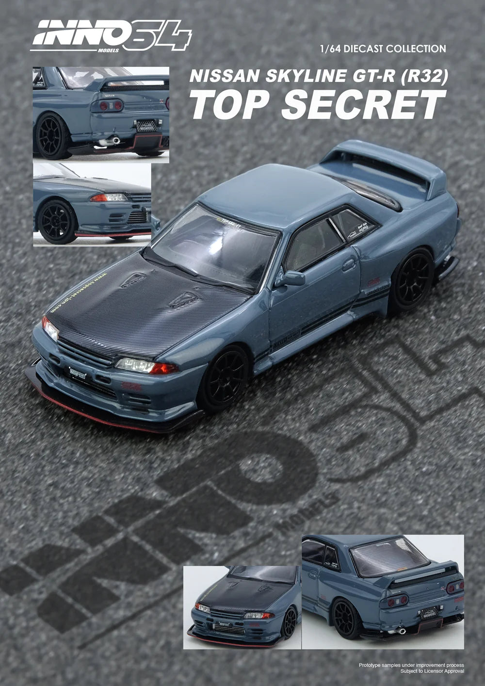 1/64 Inno64 Nissan "Top Secret" (R32) GT-R (Stealth Grey)