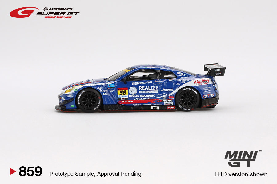 1/64 MiniGT Nissan GT-R NISMO GT3 #56 " REALIZE NISSAN MECHANIC CHALLENGE GT-R" 2023 SUPER GT SERIES (Blister) (MGT00859)