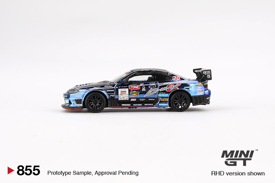 1/64 MiniGT Nissan Silvia (S15) D-MAX #70 D-MAX Racing 2023 D1 Grand Prix (Blister) (MGT00855)