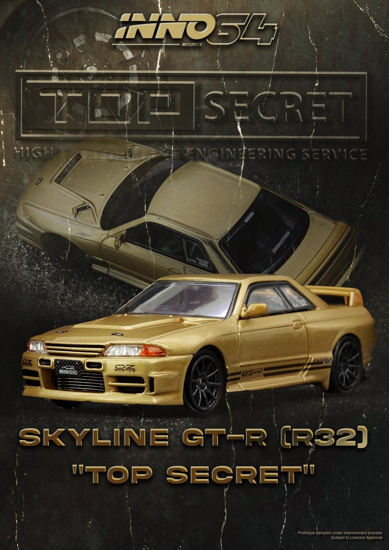 1/64 Inno64 Nissan Skyline TOP SECRET BNR32 GT-R (650R) (Gold)