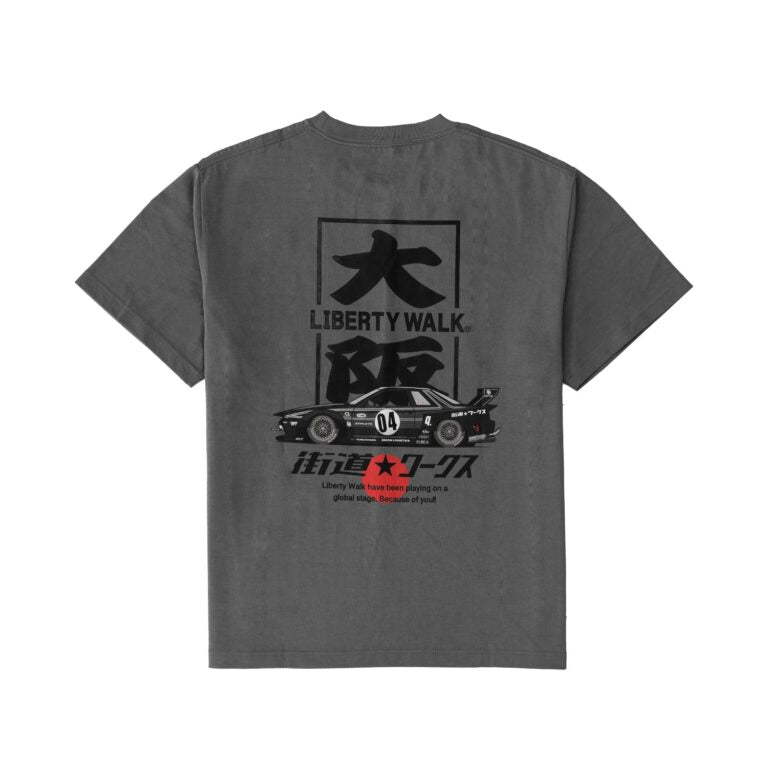 Liberty Walk Osaka R32 Box Logo Tee Gray (Osaka 1st Exclusive)