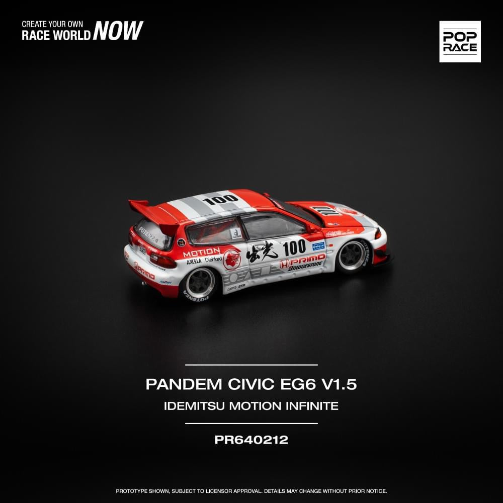 1/64 Pop Race Pandem Civic EG6 (Idemitsu Motion Infinite) (PR64-212)