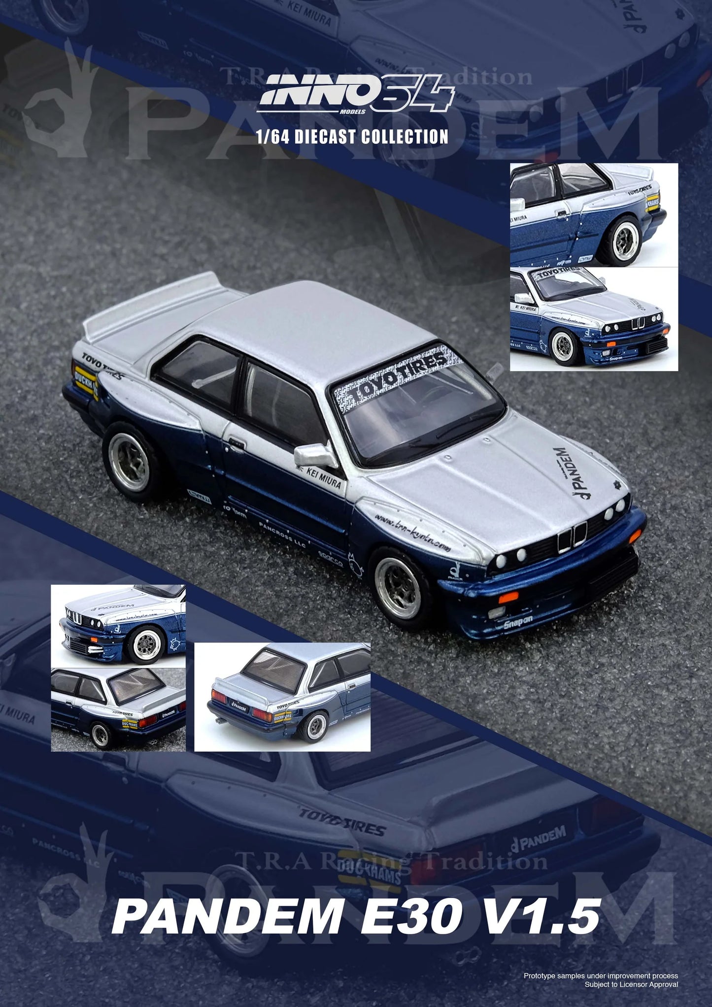 1/64 Inno64 Pandem E30 M3 (Silver/Blue)
