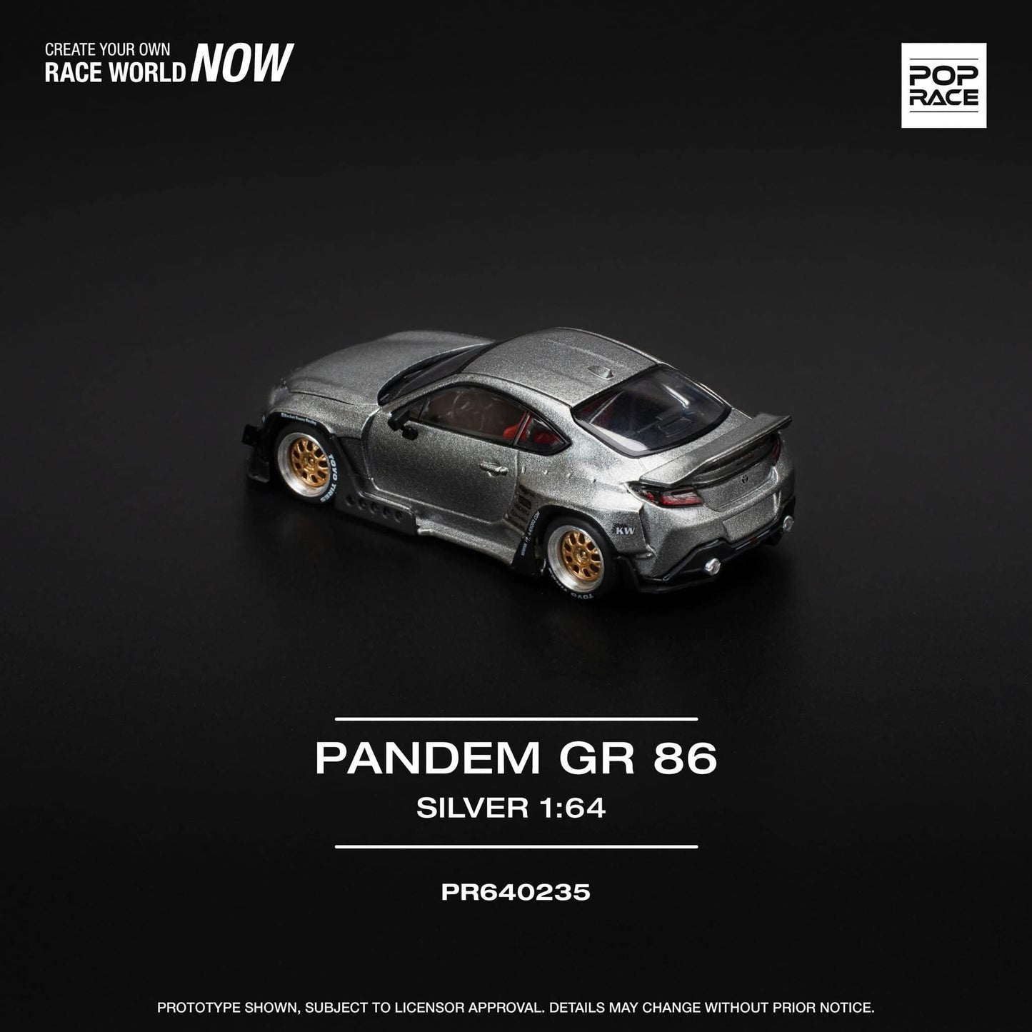 1/64 Pop Race Pandem GR86 (Silver) (PR64-235)