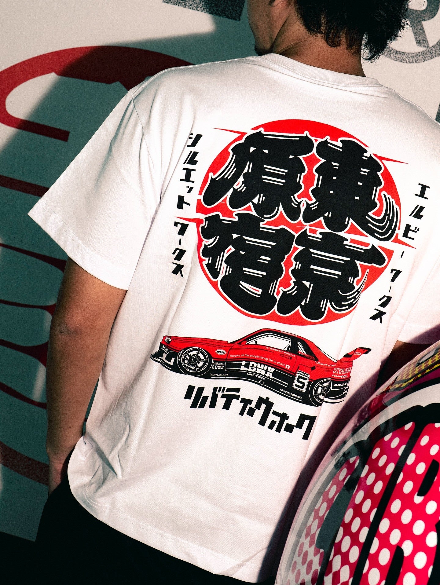 Liberty Walk Tokyo Harajuku Sunrise R34 Tee White (Tokyo Exclusive)