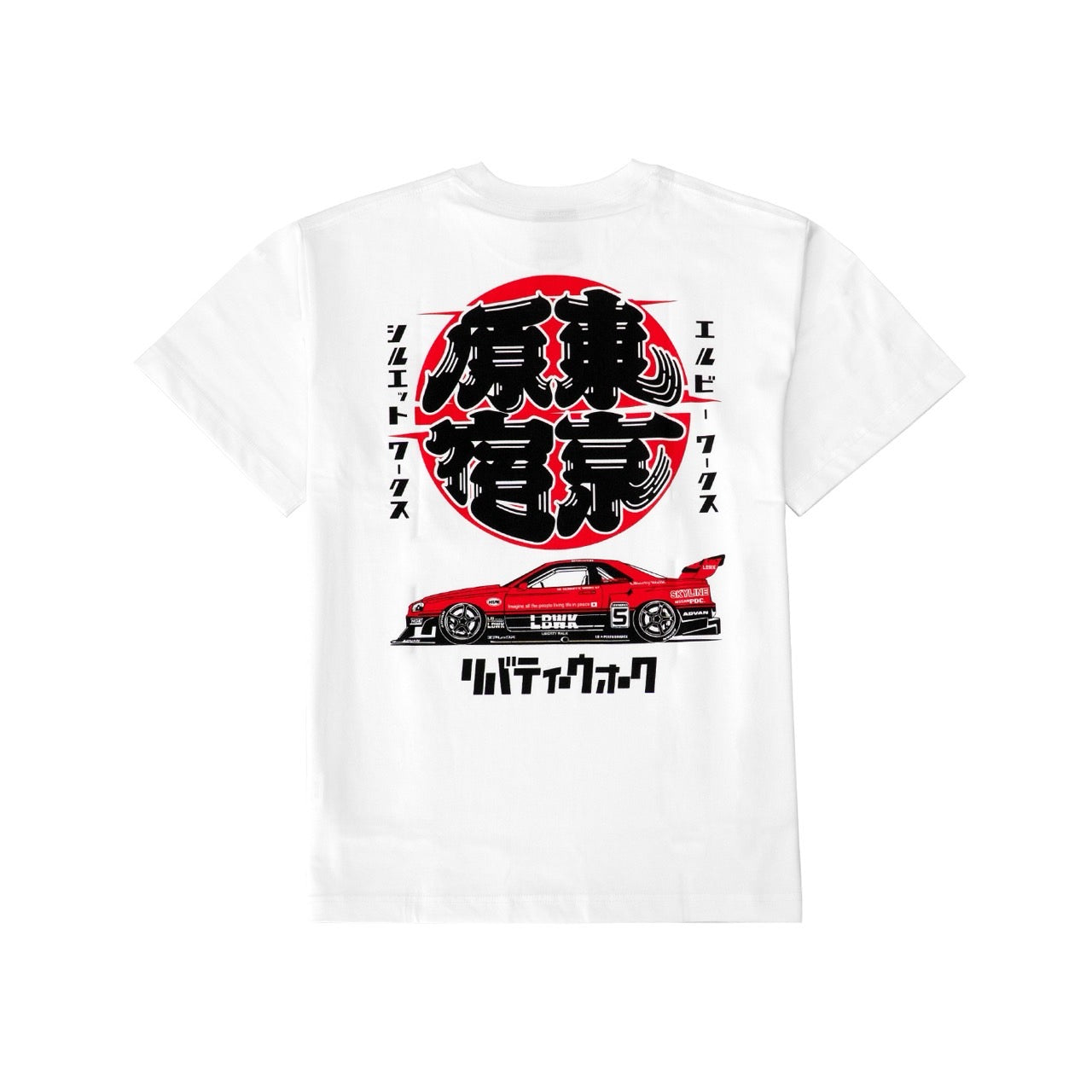 Liberty Walk Tokyo Harajuku Sunrise R34 Tee White (Tokyo Exclusive)