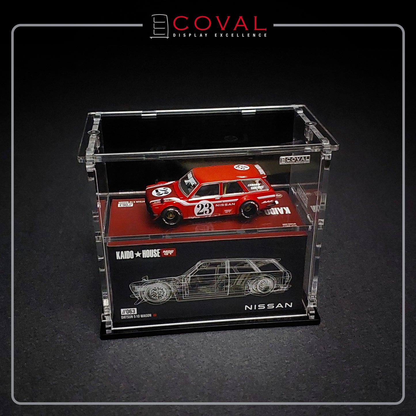 Coval Displays Acrylic Cabinet for Kaido House Car and Box with Front Vertical Door (SMG-102KB)