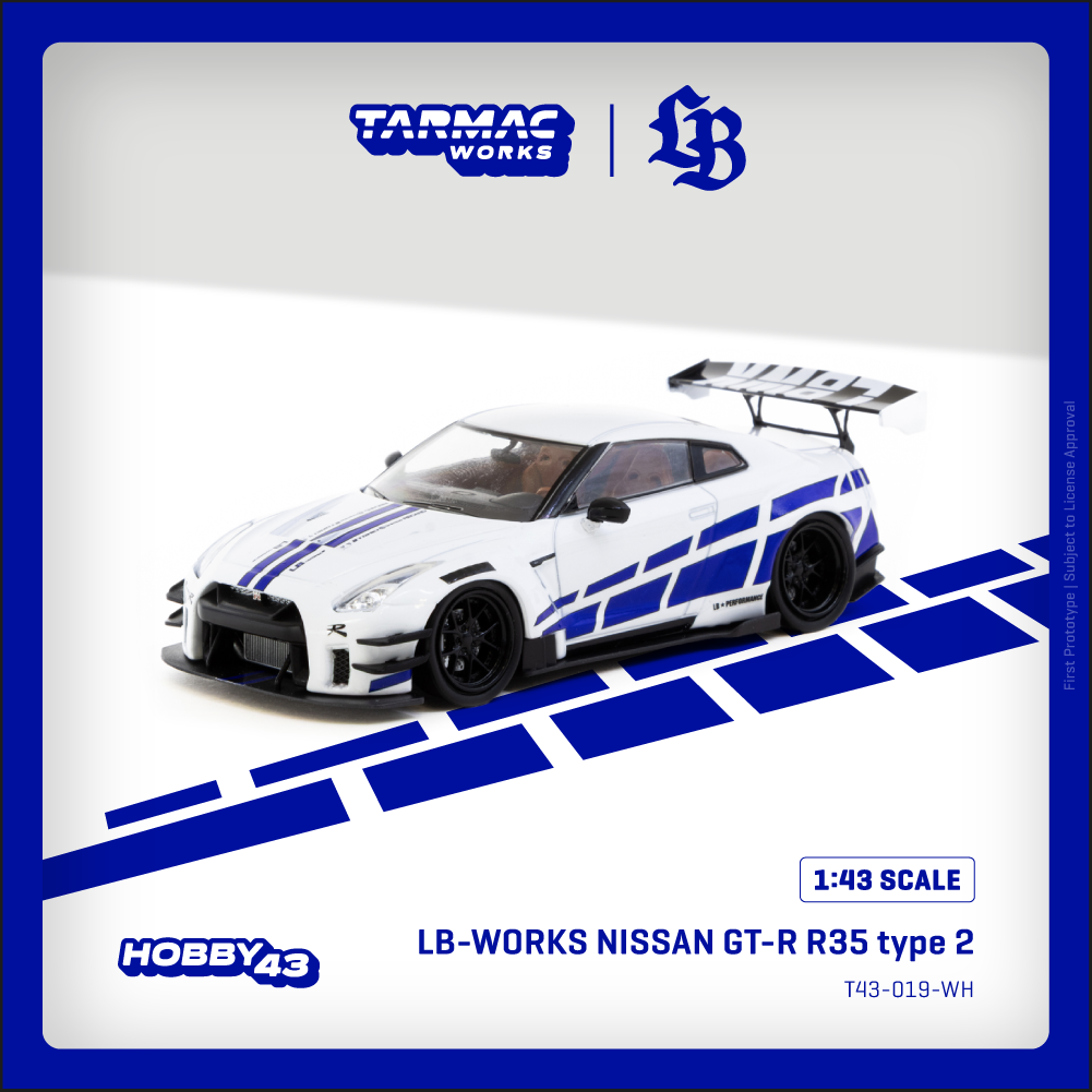 1/43 Tarmac Works x Liberty Walk LB-Works Nissan GT-R R35 Type 2 (White)