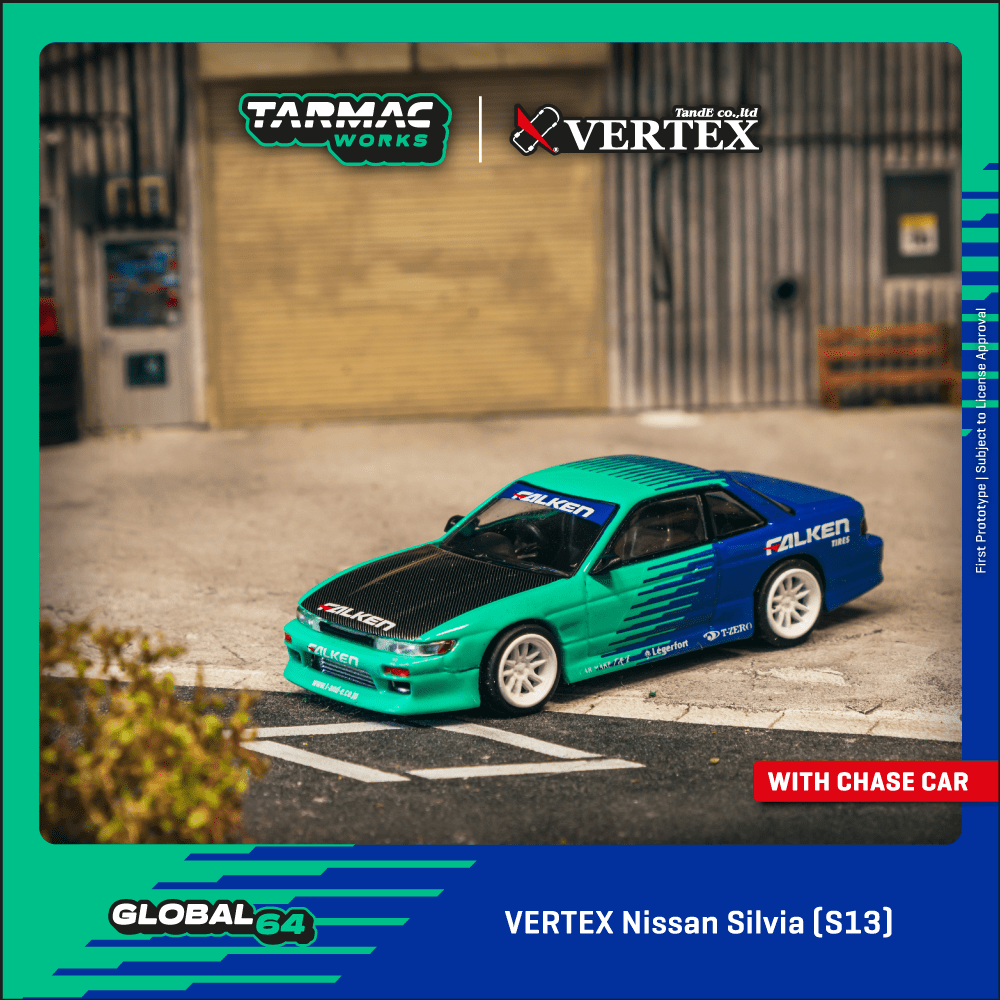 1/64 Tarmac Works VERTEX Nissan Silvia (S13) Falken (Chance of Chase Car)