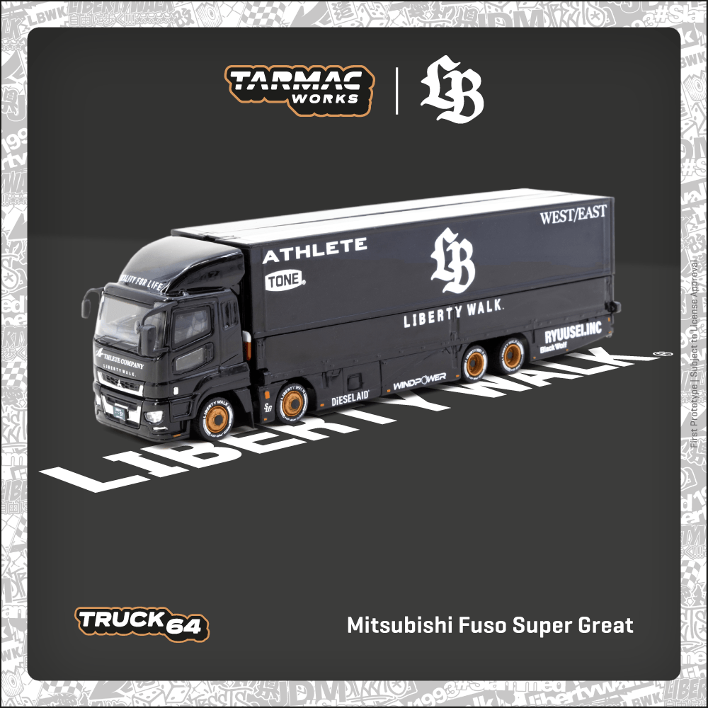1/64 Tarmac Works x LB Mitsubishi Fuso Super Great (Black)