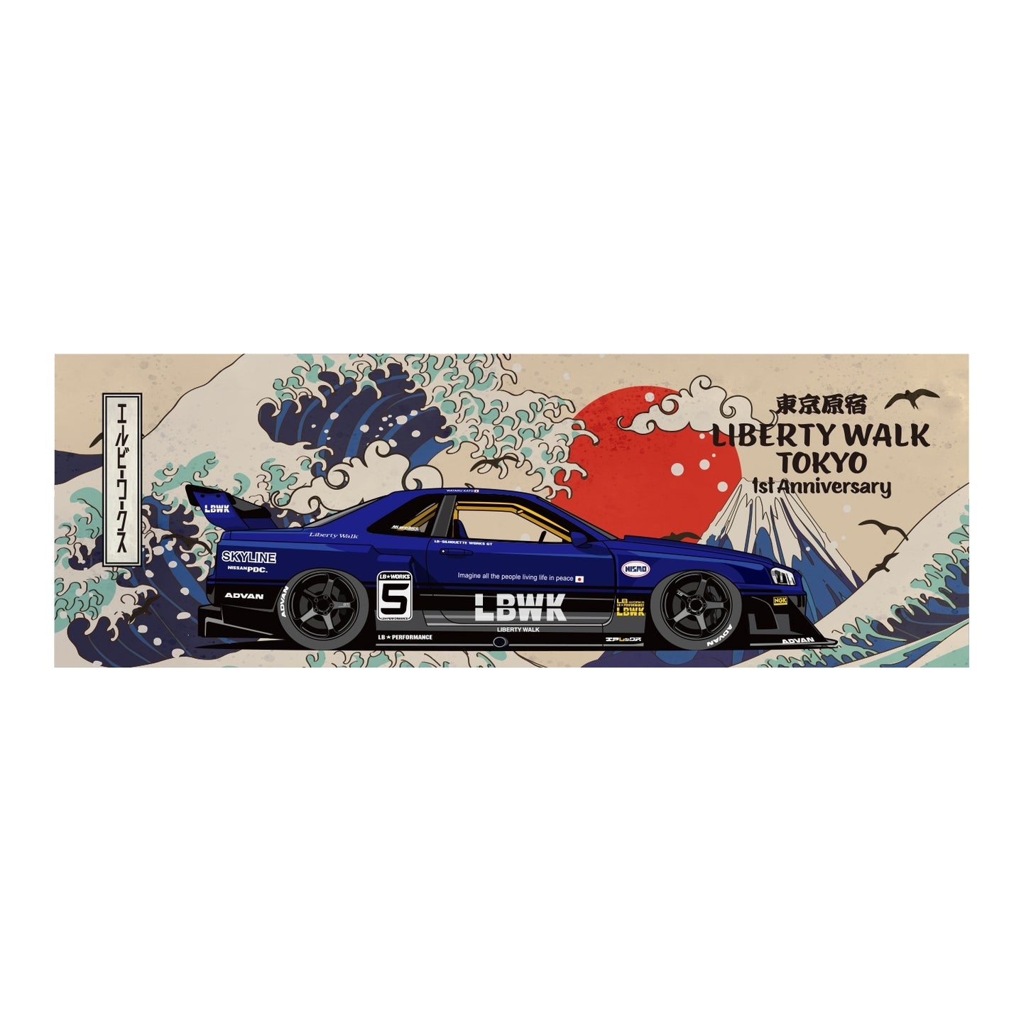 Liberty Walk TOKYO HARAJUKU 1st Anniversary Sticker ER34