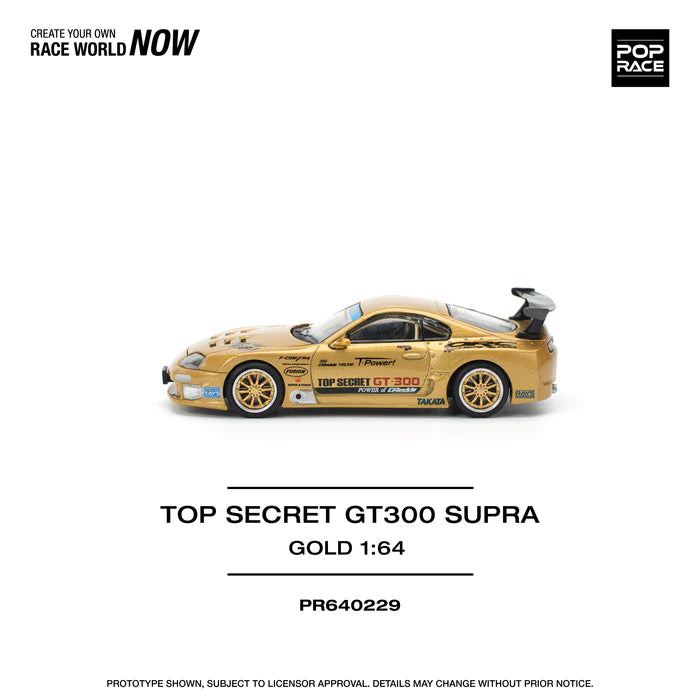 1/64 Pop Race Top Secret GT300 Toyota Supra A80 (Gold) (PR64-229)