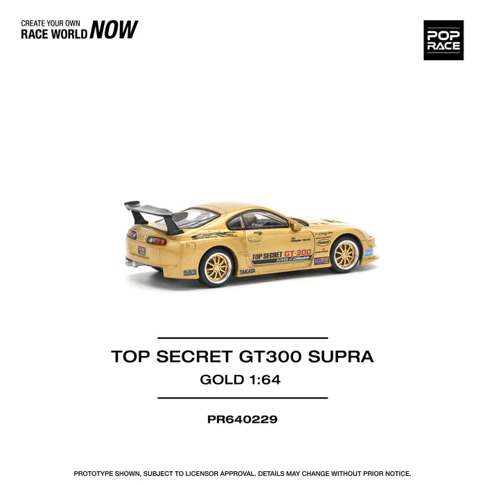 1/64 Pop Race Top Secret GT300 Toyota Supra A80 (Gold) (PR64-229)