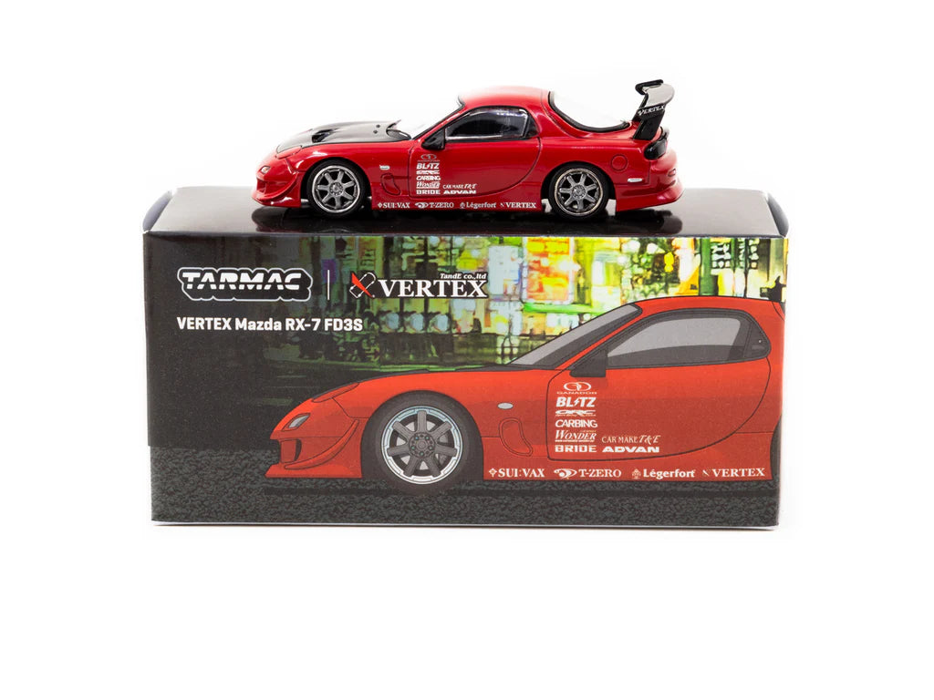 1/64 Tarmac Works x Vertex Mazda RX-7 FD3S (Red) (Chance of Chase Car)