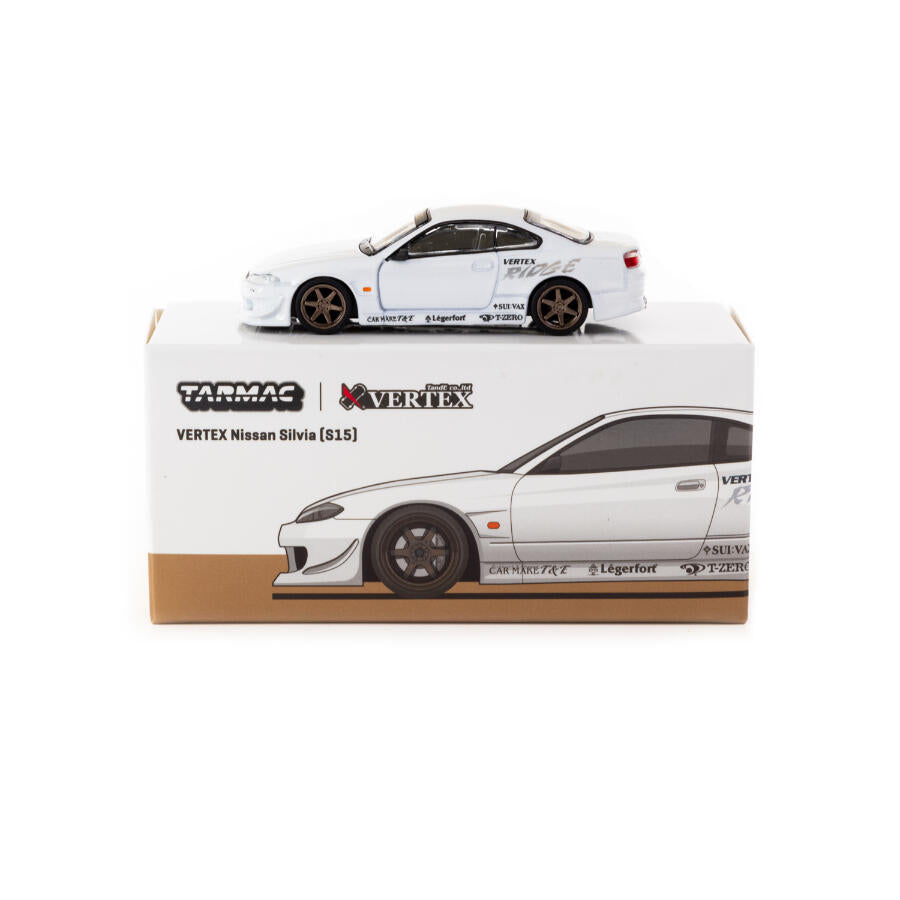 1/64 Tarmac Works x Vertex Nissan Silvia (S15) (White Metallic) (Lamley Special Edition) (Chance of Chase Car)