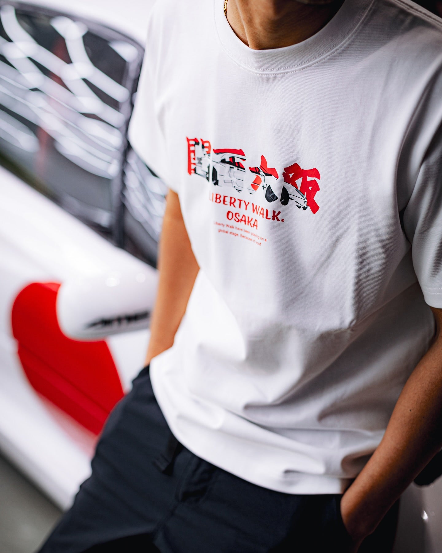 Liberty Walk 関西大阪 F40 Tee White (Osaka 1st Exclusive)