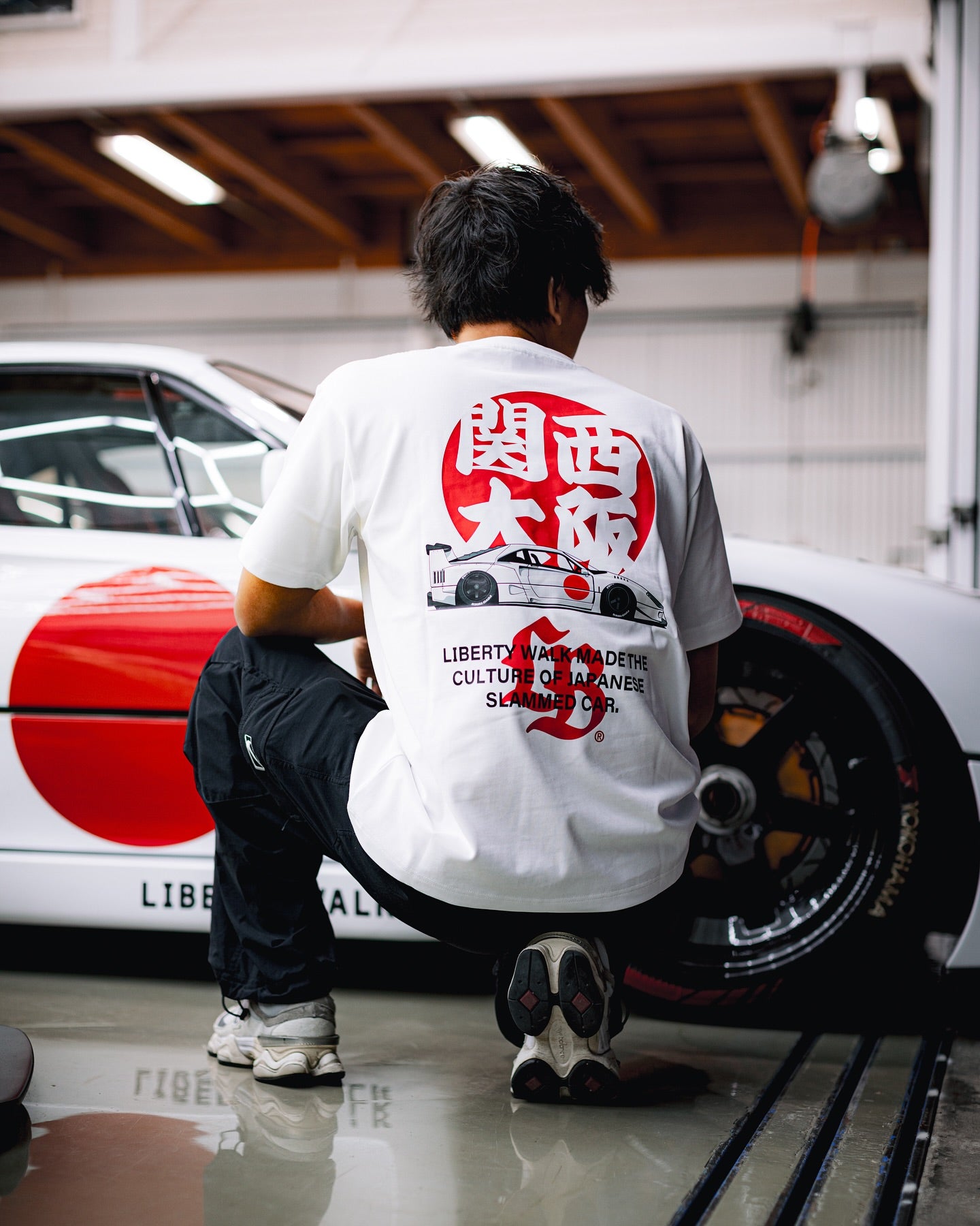 Liberty Walk 関西大阪 F40 Tee White (Osaka 1st Exclusive)
