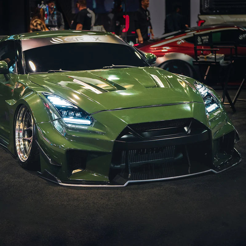 Alpharex 09-25 Nissan GT-R NOVA-Series LED Projector Headlights Alpha Black