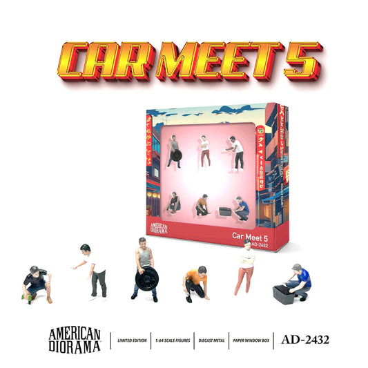 1/64 American Diorama Figurine Car Meet 5 (AD-2432)