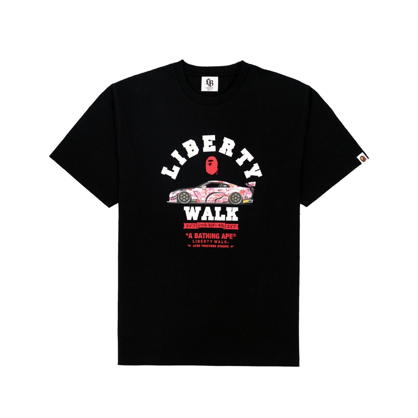 Liberty Walk x Bape Pink GTR T-Shirt (Black) (Tokyo Auto Salon 2025 Exclusive)