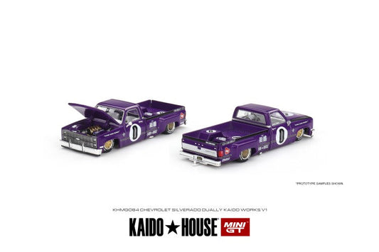 1/64 MiniGT x Kaido House Chevrolet Silverado Dually Kaido Works V1 (KHMG084)