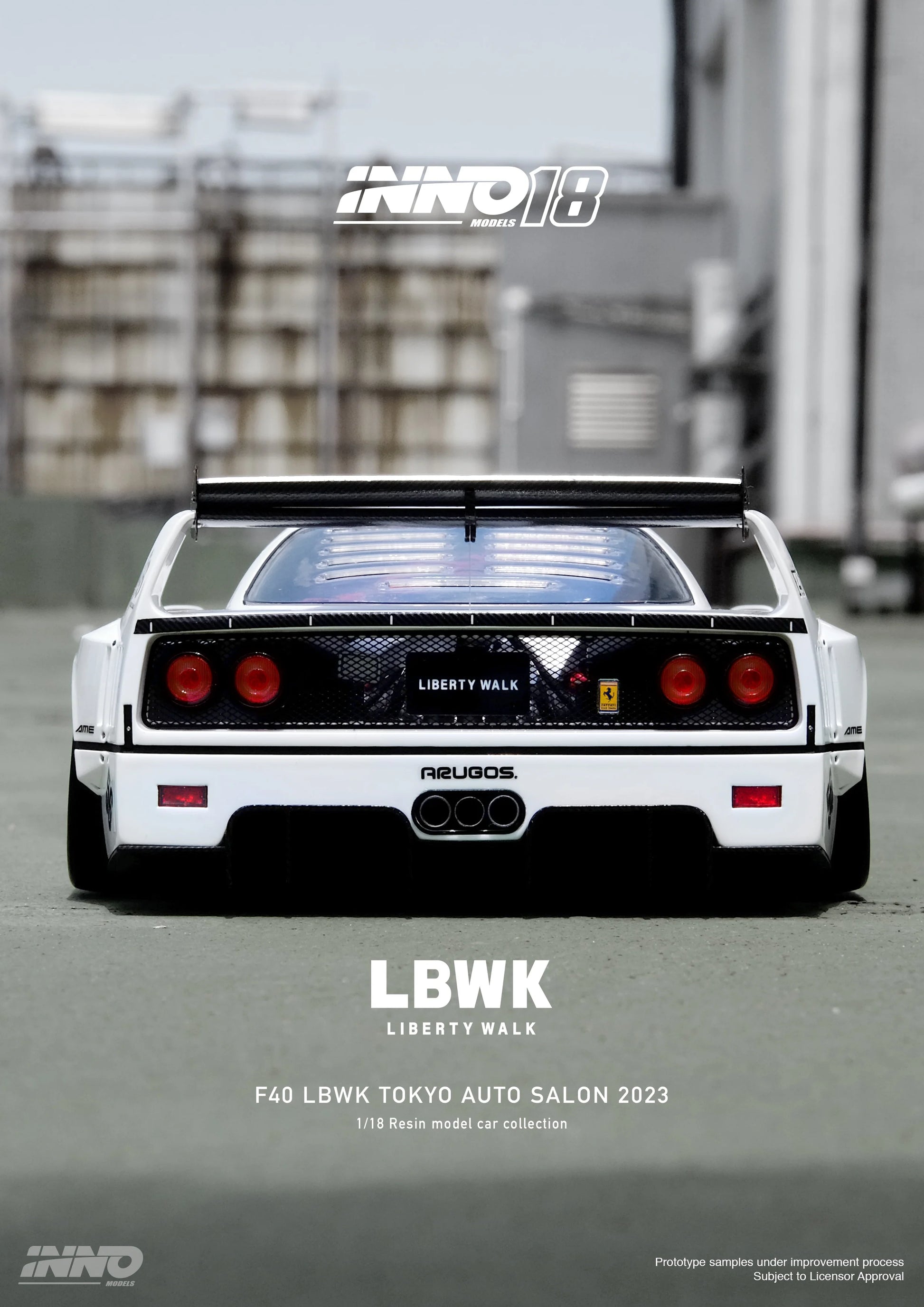1/18 Inno18 LBWK Ferrari F40 Tokyo Auto Salon 2023 (White) (Tokyo Excl ...