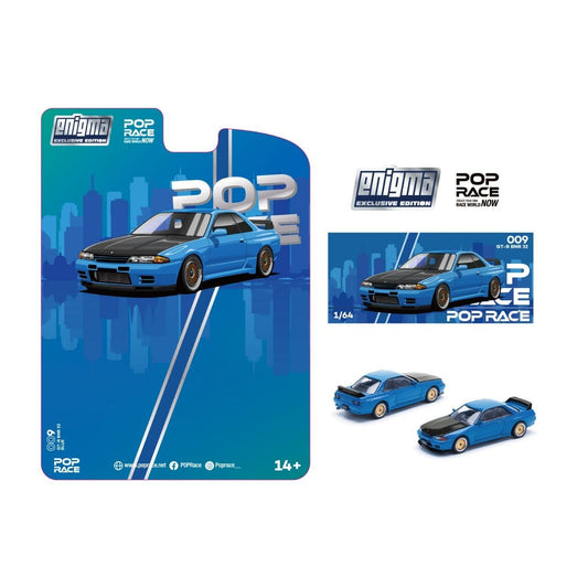 1/64 Pop Race x Enigma Nissan Skyline R32 (Bayside Blue) (PR009) (Chase)