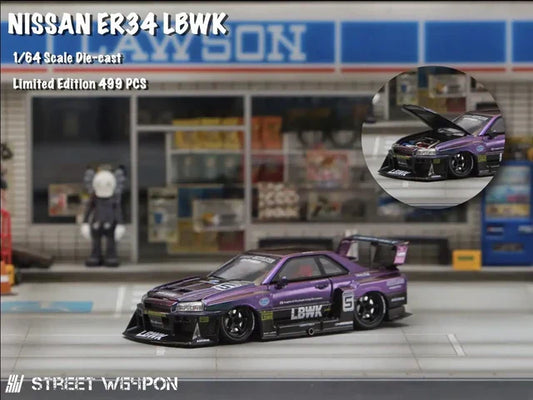 1/64 Street Weapon Nissan GTR R34 LBWK (Chameleon)