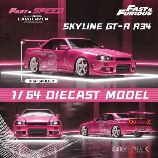 1/64 Fast & Speed Nissan GTR 34 (Suki Pink)